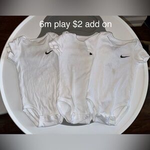 Nike White Baby Onesies Set with Black Swoosh - 3 Pack
